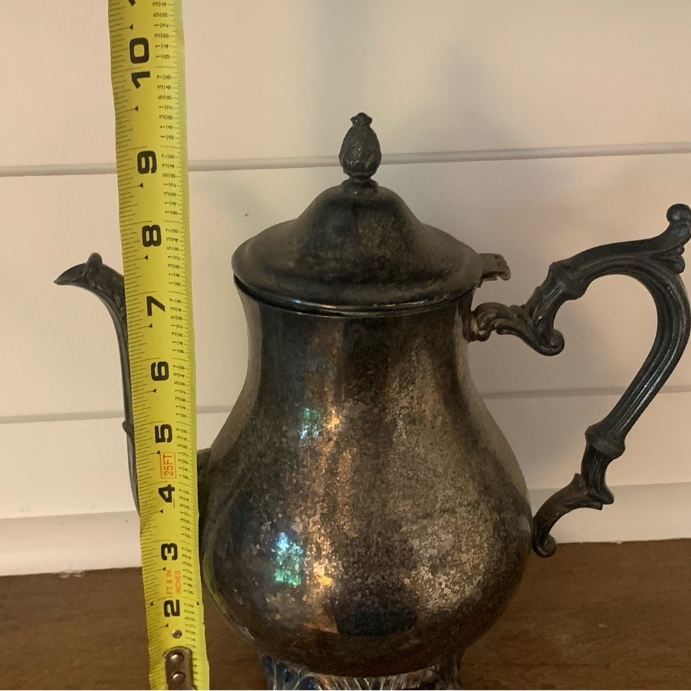 LS Co. Tea / Coffee Pot Silverplated 9" Tall- Uncleaned Patina!! - Picture 3 of 16